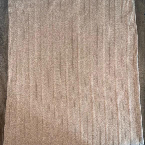 REVOLVE One Grey Day Women’s M Tan Ribbed Cashmere & Cotton Knit Long Maxi Skirt - Picture 9 of 11